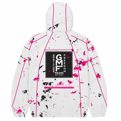 The Messy Canvas Jacket - Pink/White