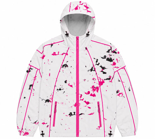 The Messy Canvas Jacket - Pink/White